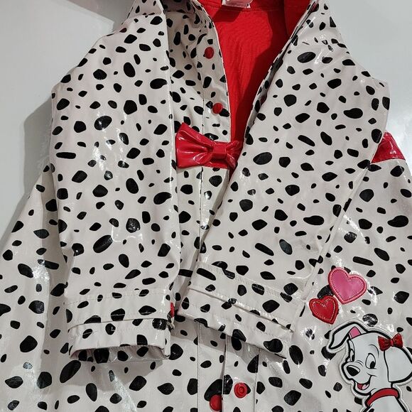 Girls Vintage Disney Store 101 Dalmatians Print Hooded Raincoat Jacket Size 7/8 - Picture 14 of 15